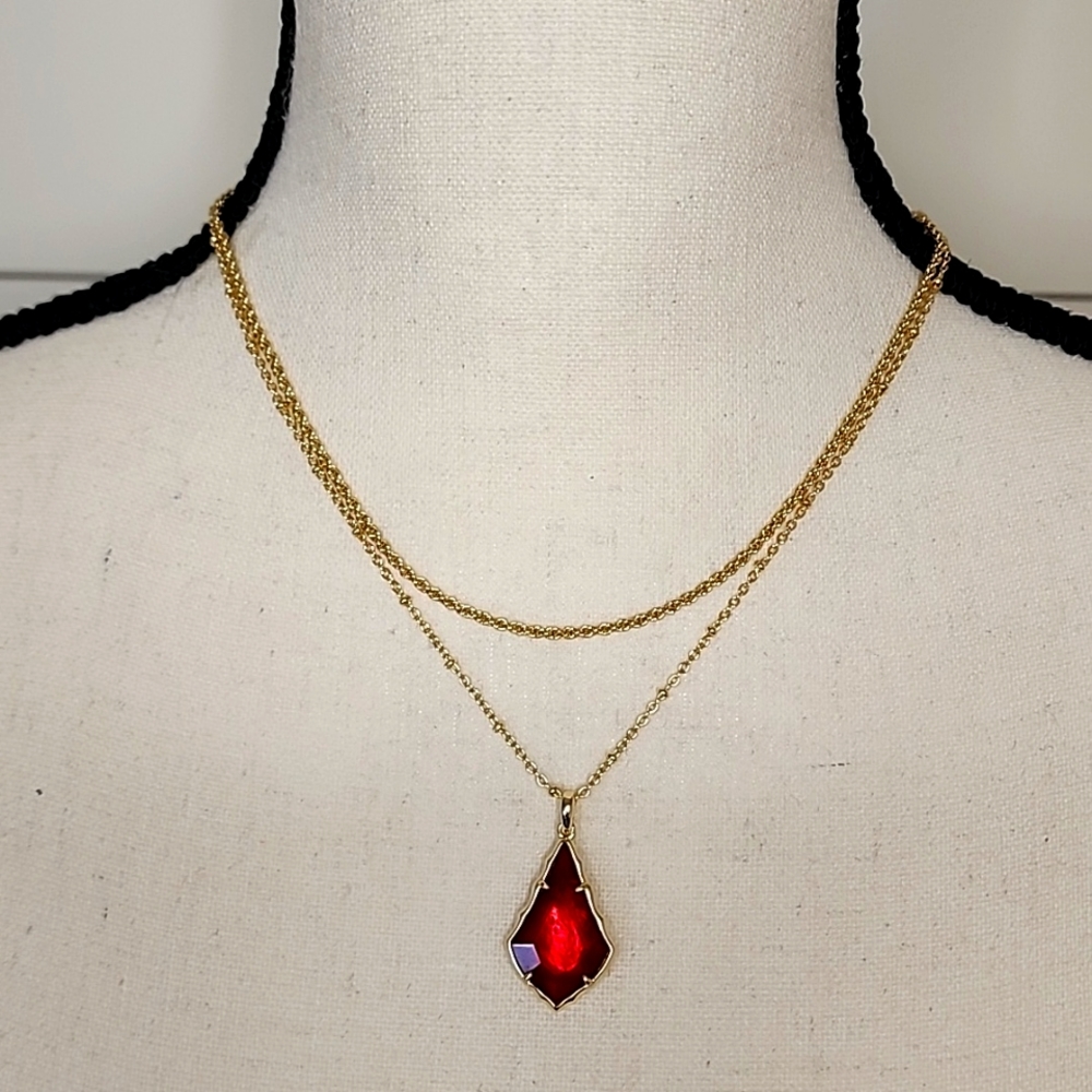 Kendra Scott Convertable Double Strand Pendant Necklace Cranberry Illusion